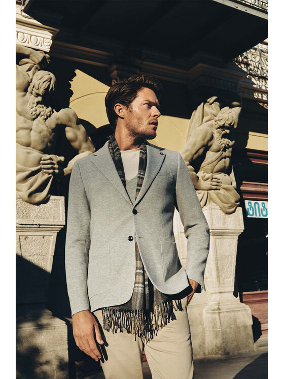 Lancerto Lancerto Marynarka Tortosa MA131223000005 Szary Slim Fit