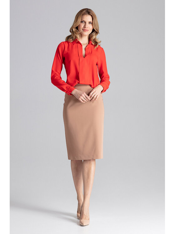FIGL FIGL Koszula M621 Czerwony Loose Fit