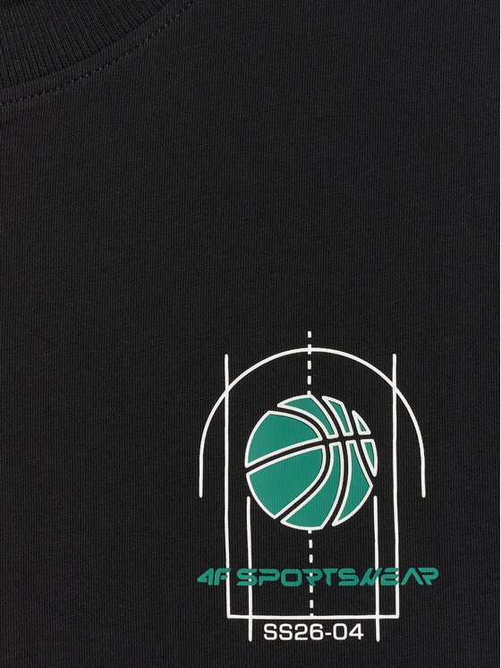 4F 4F T-Shirt ESSENTIALS Czarny Regular Fit