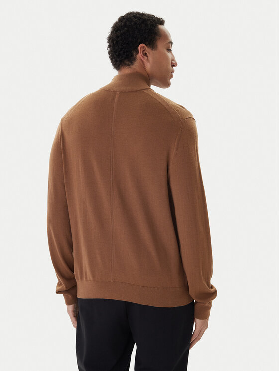 Calvin Klein Calvin Klein Krekls ar augstu apkakli LV04LD318G Brūns Regular Fit