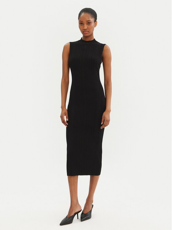 MICHAEL Michael Kors MICHAEL Michael Kors Rochie tricotată MR582UN33D Negru Slim Fit