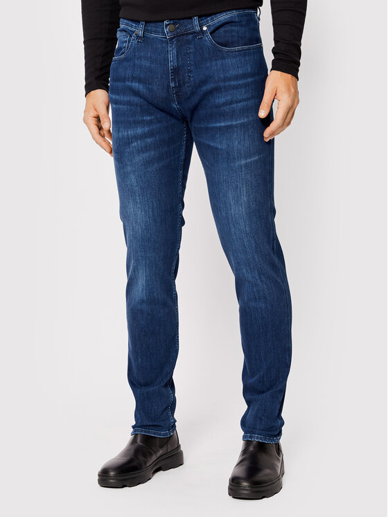 7 For All Mankind Džinsi Luxe Performance JSMXB800LI Tumši zils Slim Tapered Fit