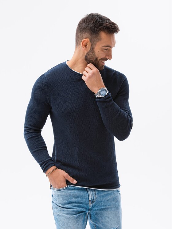 Ombre Ombre Svetr E121 Tmavomodrá Regular Fit