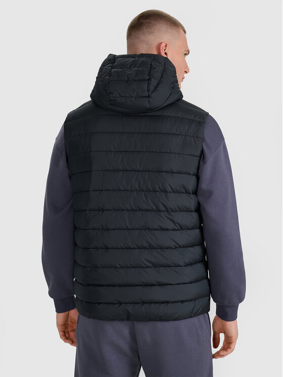 4F 4F Kamizelka MIDSHOP TEXTILE Czarny Regular Fit