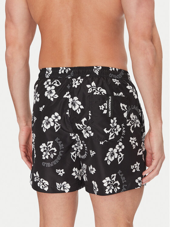 KARL LAGERFELD KARL LAGERFELD Pantaloni scurți pentru înot A2M46035 Negru Regular Fit