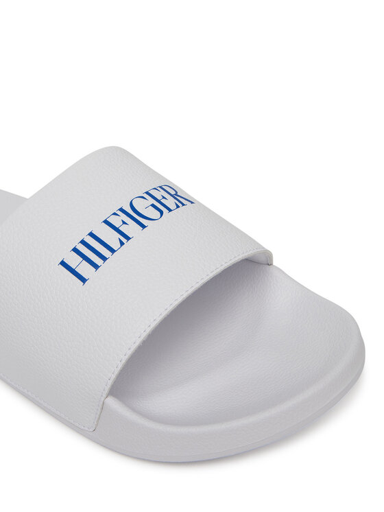 Tommy Hilfiger Tommy Hilfiger Şlapi Hilfiger Print Tumble Pool Slide FM0FM05505 Alb