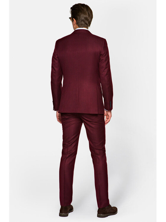 Lancerto Lancerto Garnitur Norwich Bordowy Regular Fit