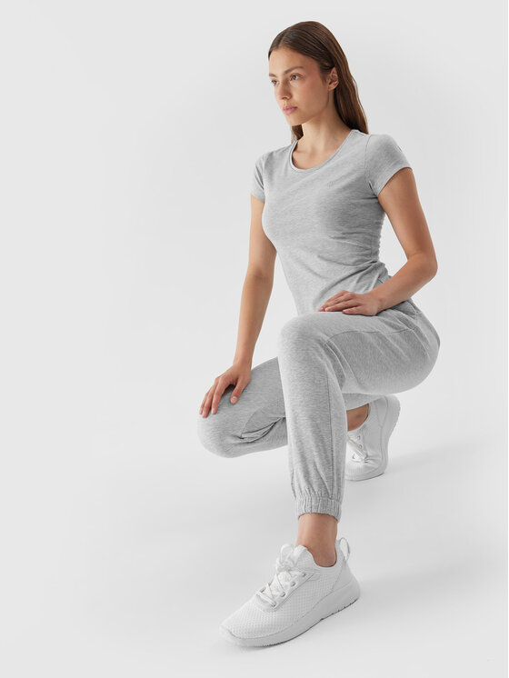 4F 4F Футболка 4FAW23TTSHF0906 Сірий Slim Fit