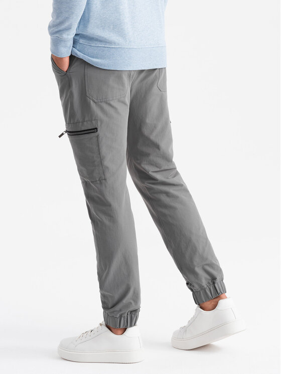 Ombre Ombre Joggery OM-PAJO-0200 Szary Regular Fit