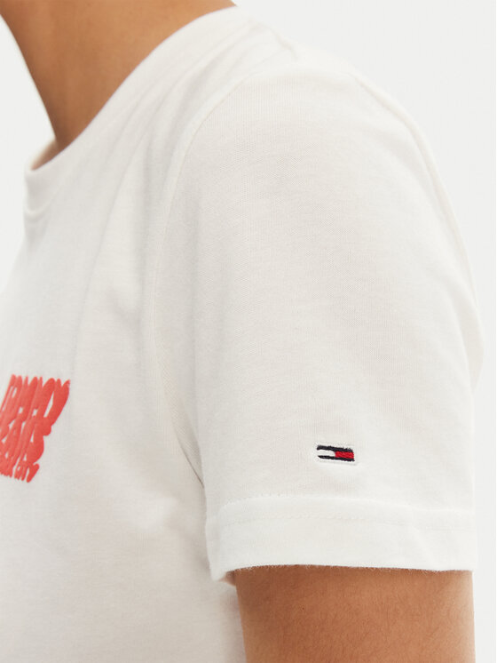 Tommy Jeans Tommy Jeans T-shirt Bubble DW0DW21338 Bijela Regular Fit