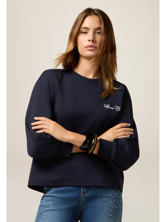 Oltre Oltre Felpa G803J004420N034 Blu Over Fit