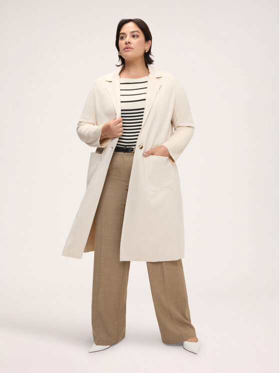 Fiorella Rubino Fiorella Rubino Kurtka z imitacji skóry 0025L000055N002 Kremowy Over Fit