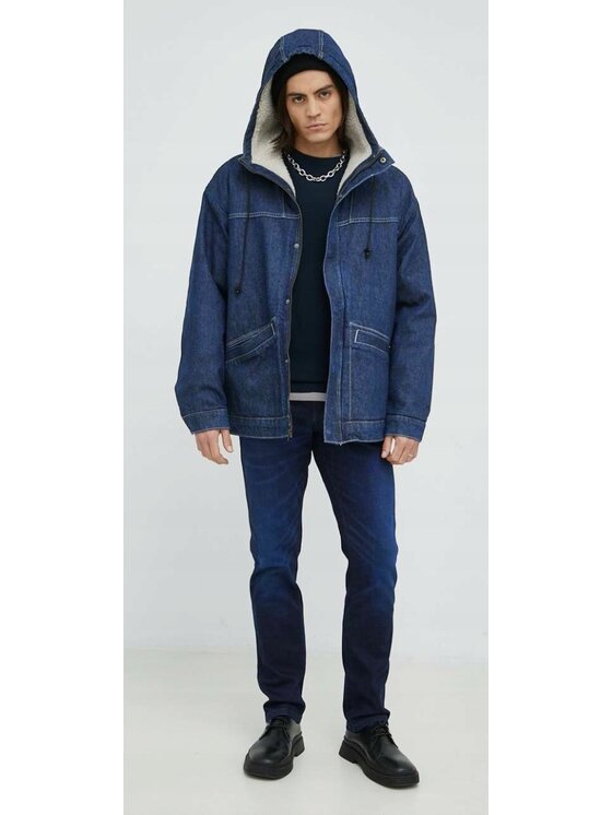 Wrangler Wrangler Kurtka przejściowa Sherpa Jacket Niebieski Basic Fit