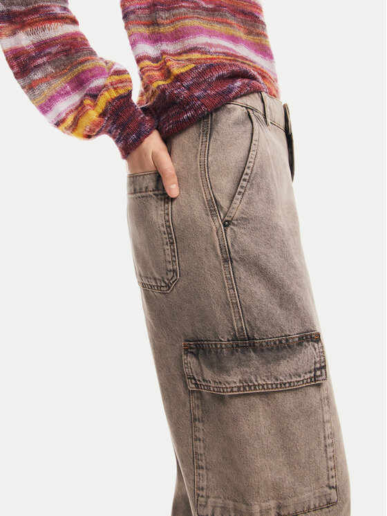 Desigual Desigual Džinsai Casandr 24WWDD96 Pilka Straight Fit