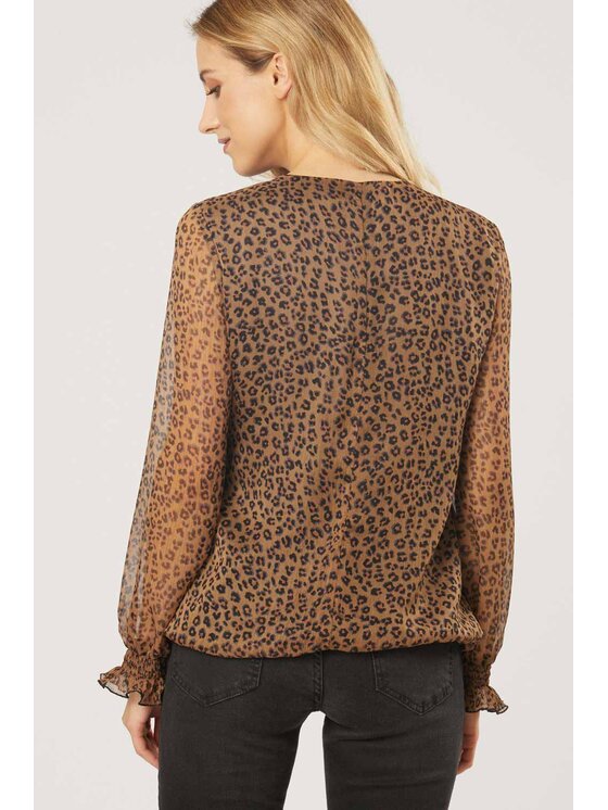 QUIOSQUE QUIOSQUE Bluzka 13-TK-244 Brązowy Regular Fit
