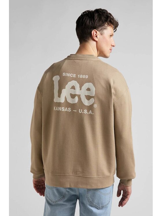 Lee Lee Bluza LOGO LOOSE Beżowy Regular Fit
