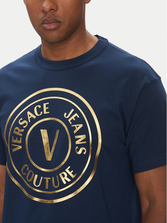 Versace Jeans Couture Versace Jeans Couture T-Shirt 78GAHT01 Granatowy Regular Fit