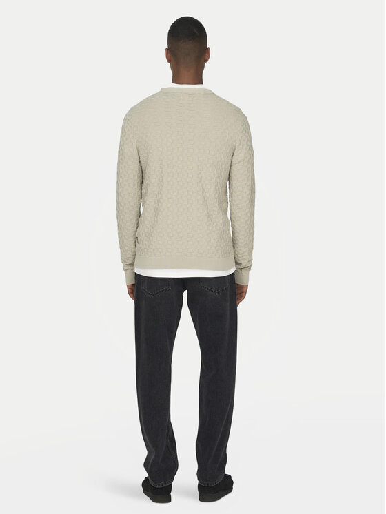 Only & Sons Only & Sons Sveter 22026559 Béžová Regular Fit