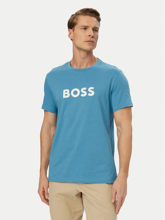 BOSS Tricou 50491706 Turcoaz Regular Fit