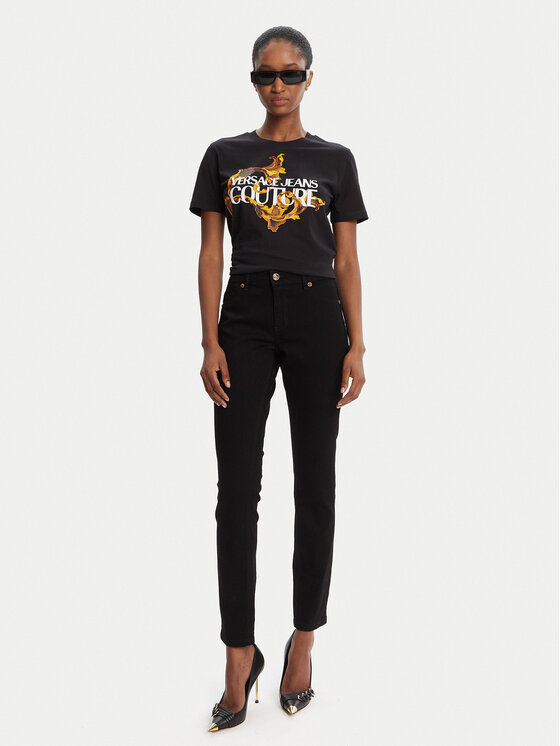Versace Jeans Couture Versace Jeans Couture T-Shirt 79HAHE06 CJ00E Czarny Regular Fit