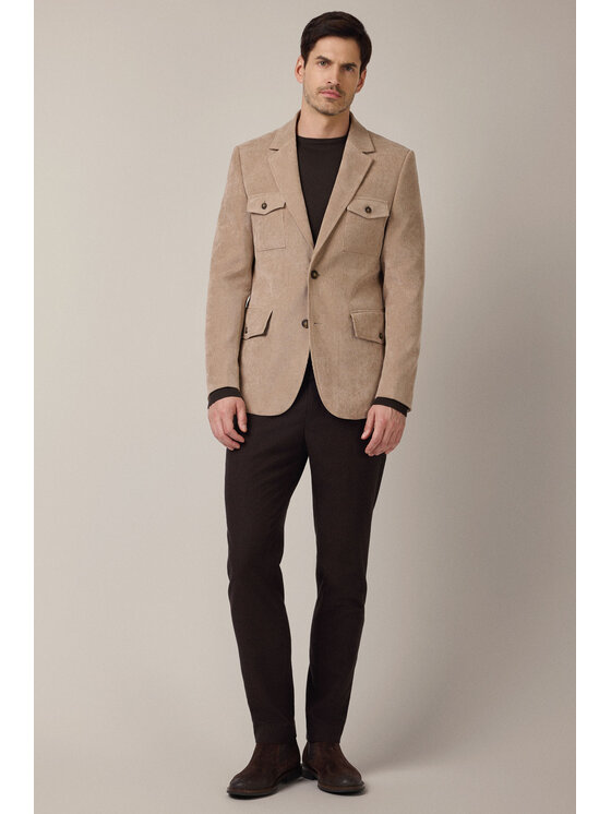 Lancerto Lancerto Marynarka Lothar MA131225000023 Beżowy Slim Fit