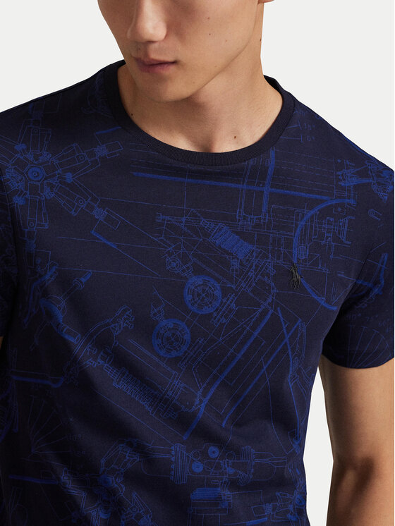 Polo Ralph Lauren Polo Ralph Lauren T-krekls 710P04019001 Tumši zils Custom Slim Fit