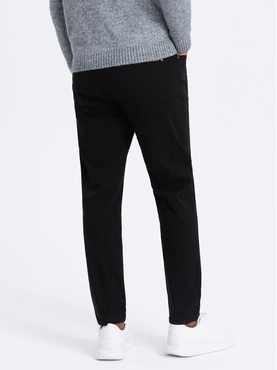 Ombre Ombre Kalhoty z materiálu OM-PACP-0151 Černá Fitting Fit