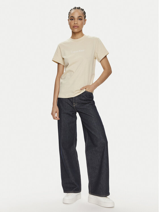 Calvin Klein Calvin Klein T-särk Hero Logo K20K205448 Beež Regular Fit