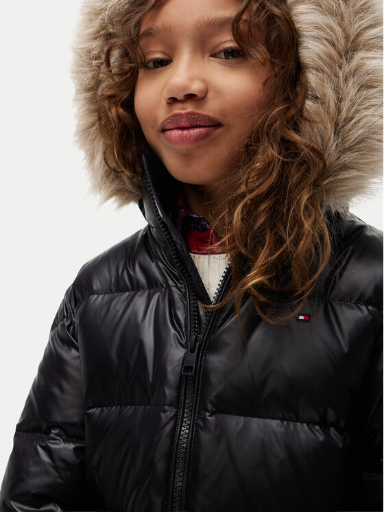 Tommy Hilfiger Tommy Hilfiger Vatovaná bunda Essential KG0KG09673 Černá Regular Fit