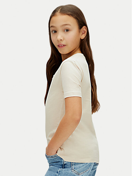 Calvin Klein Jeans Calvin Klein Jeans Тишърт Mono Mini Badge LV1CKSJA30 Бежов Regular Fit