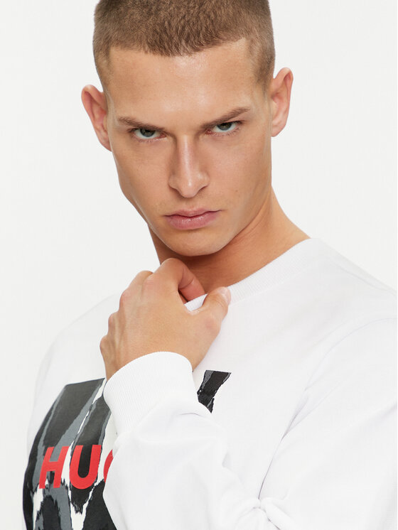 HUGO Hugo Mikina Duragol_U242 50513335 Bílá Regular Fit