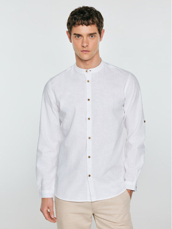 BIG STAR BIG STAR Koszula JANEISO Biały Slim Fit