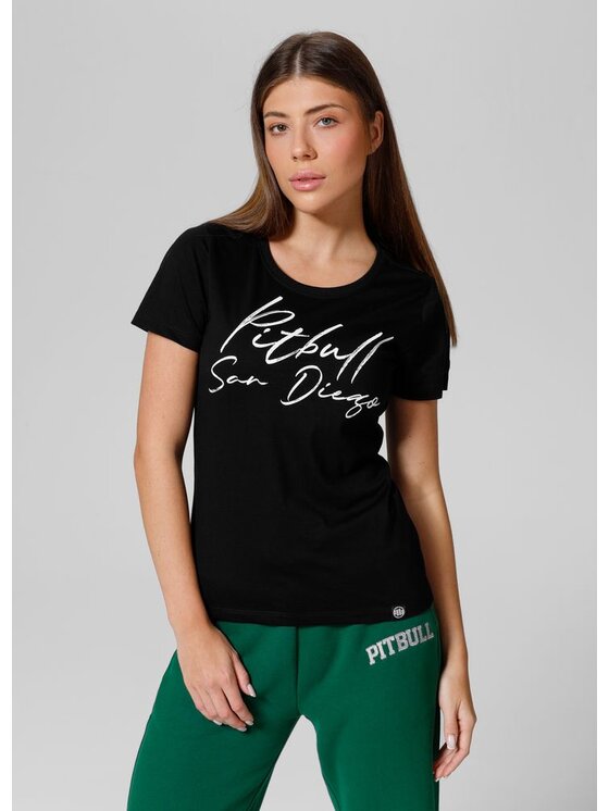 PITBULL PITBULL T-Shirt Koszulka damska Pitbull SD L Czarny Regular Fit