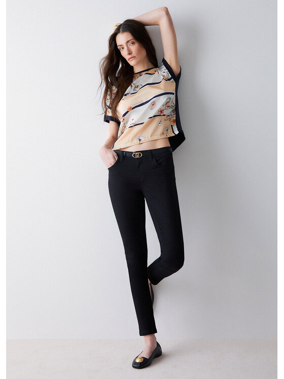 Liu Jo Liu Jo Spodnie materiałowe WA6404T367A22222 Czarny Slim Fit