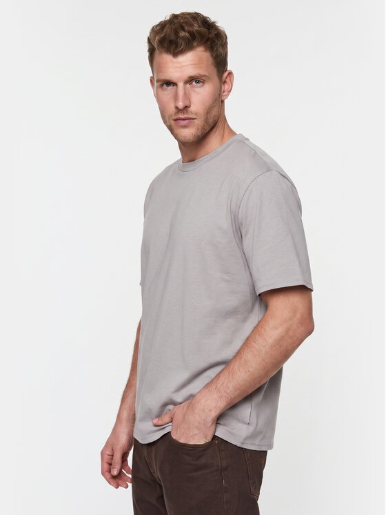 BASICLO BASICLO T-Shirt W-2031-2902 Szary Oversize