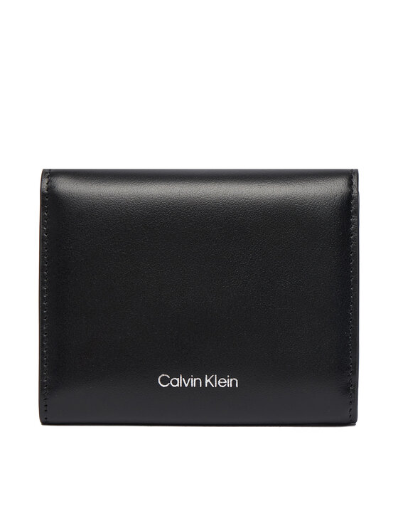 Calvin Klein Calvin Klein Maža Moteriška Piniginė Emblem Hw Medium Trifold LV04F1082G Juoda