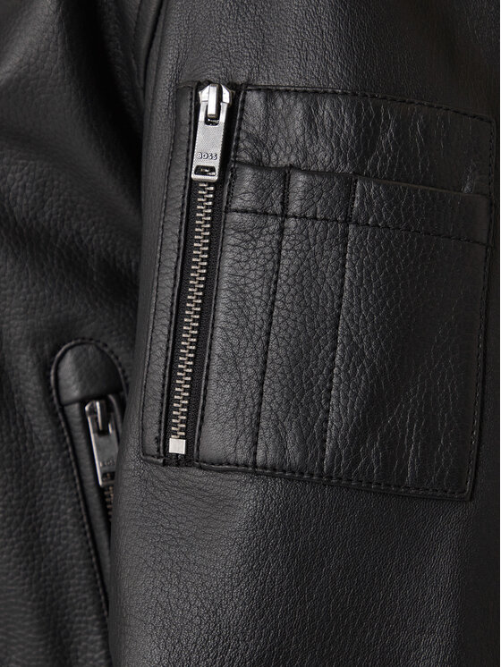BOSS BOSS Giacca di pelle Jakri 50552151 Nero Regular Fit