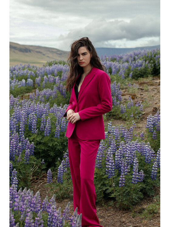 Stylove Stylove Bavlnené nohavice S311 Fialová Regular Fit