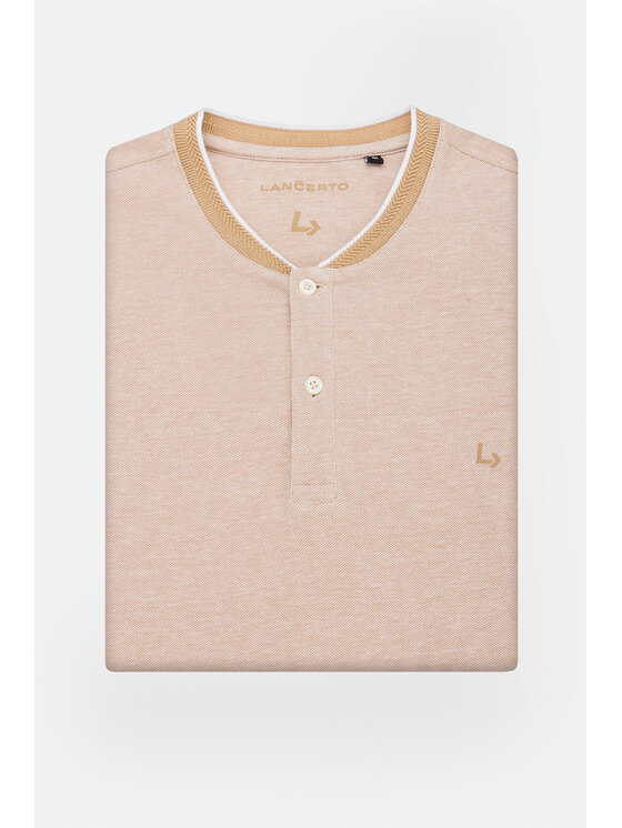 Lancerto Lancerto Polo Rafael Beżowy Regular Fit