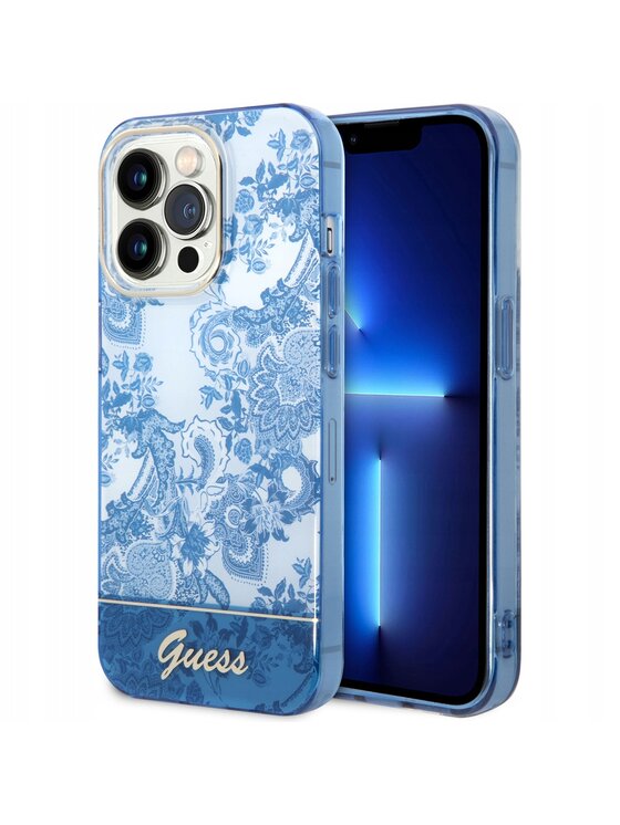 Guess Guess Etui na telefon Porcelain Niebieski