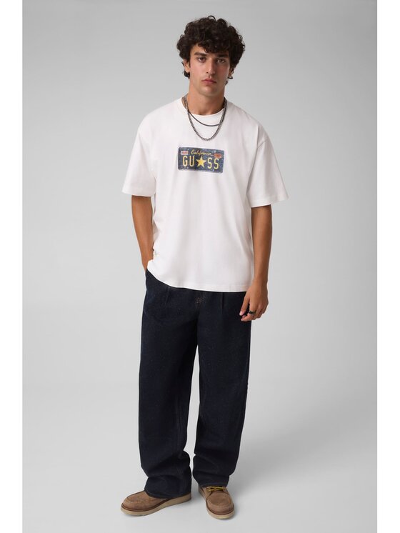 Guess Jeans Guess Jeans T-Shirt 184928 Bílá Classic Fit
