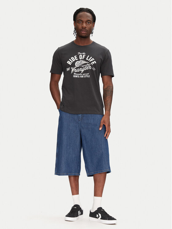 Wrangler Wrangler Футболка Americana 112362790 Чорний Regular Fit