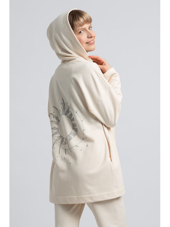 LaLupa LaLupa Bluza LA058 Écru Comfortable Fit