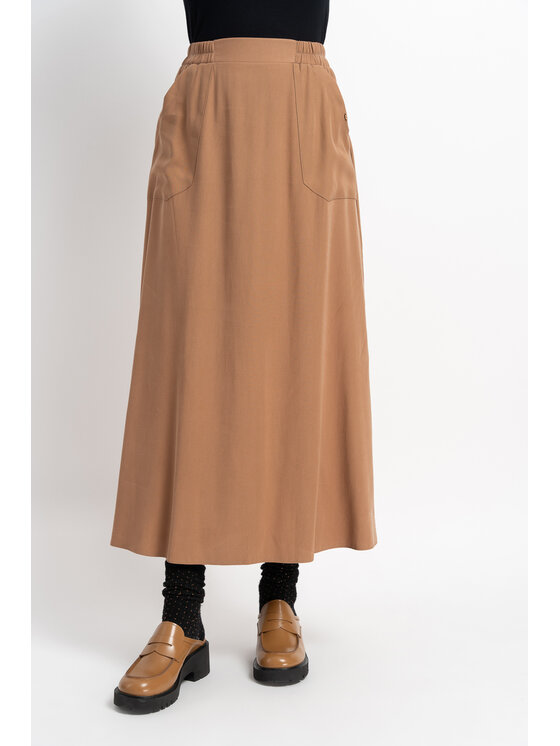 CLICK CLICK Spódnica maxi 50-700 Beżowy Classic Fit