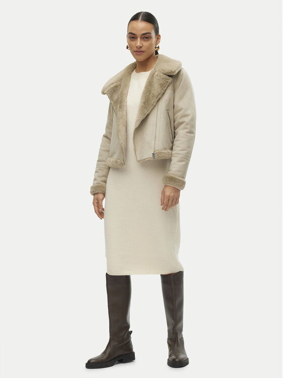 Vero Moda Vero Moda Δέρμα προβάτου Peggy 10290150 Γκρι Regular Fit