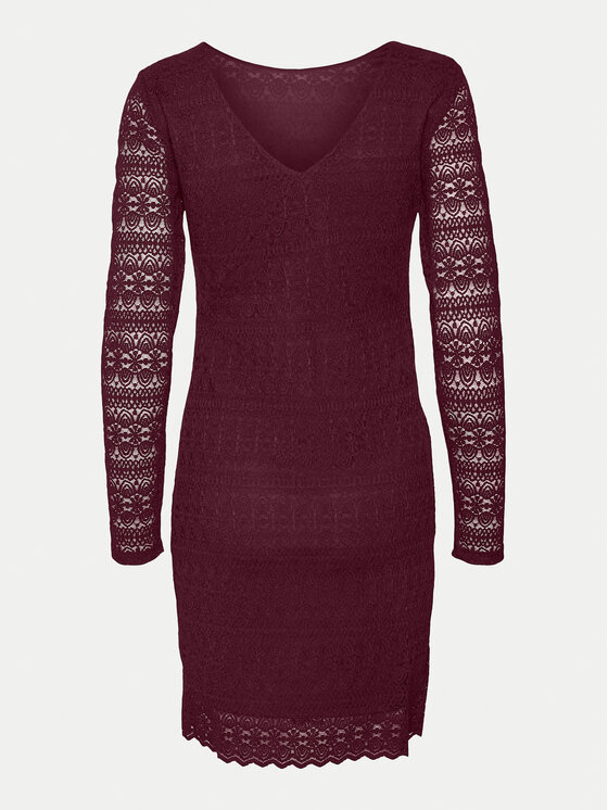 Vero Moda Vero Moda Koktel haljina Zoe 10315445 Tamnocrvena Slim Fit