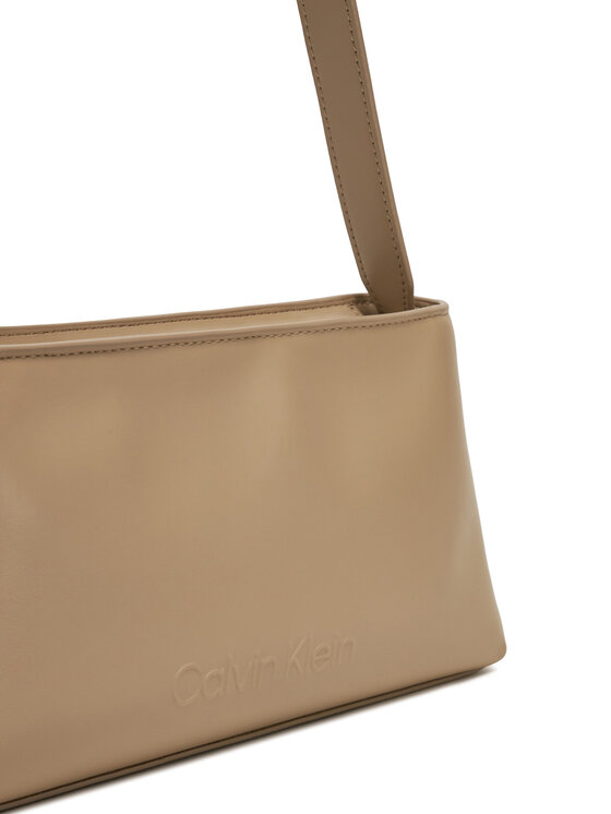 Calvin Klein Calvin Klein Torebka Embossed Logo Shoulder Bag K60K612550 Beżowy