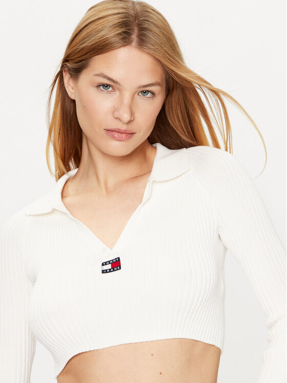 Tommy Jeans Tommy Jeans Džemper DW0DW14950 Écru Slim Fit