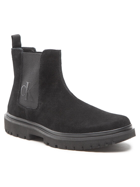 Calvin Klein Jeans Calvin Klein Jeans Kotníková obuv s elastickým prvkem Lug Mid Chelsea Boot YM0YM00271BDS Černá