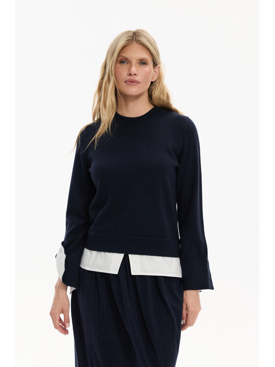 Deni Cler Milano Deni Cler Milano Sweter T-DC-S480-F5-90-59-1 Granatowy Regular Fit